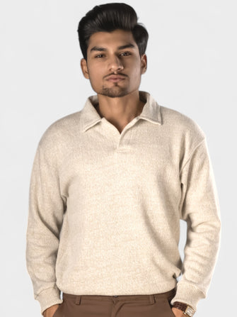 Coffee Cozy Knit Polo Full Sleeve